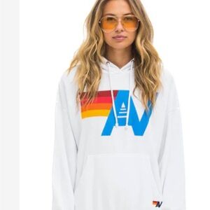 Aviator Nation white hoodie with logo AV - NWT
